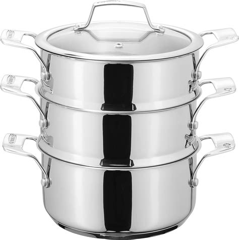 Stellar Stm02 Stainless Steel 3 Tier Steamer Set With 18cm Base Pan 2