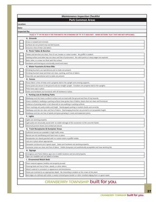 Parks Maintenance Plan | PDF