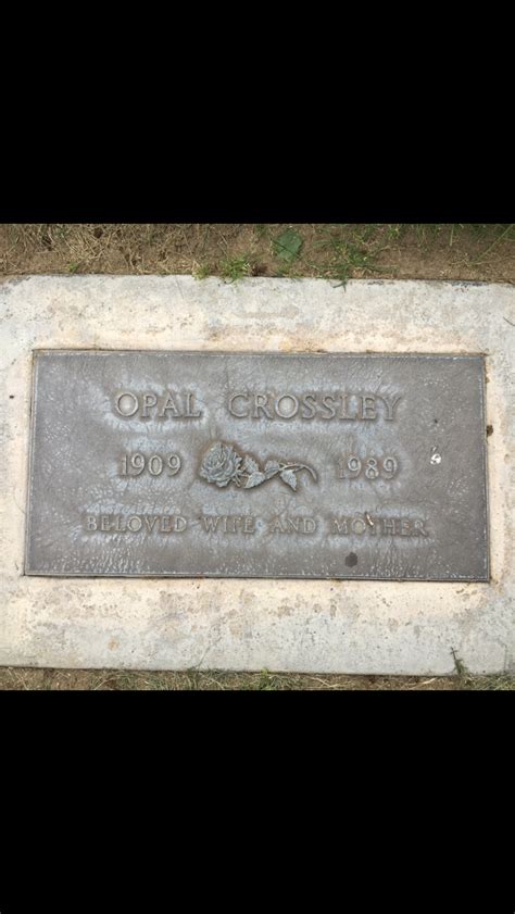 Opal Evans Crossley M Morial Find A Grave