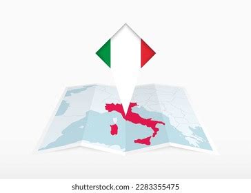 Italy Depicted On Folded Paper Map Stock Vector Royalty Free