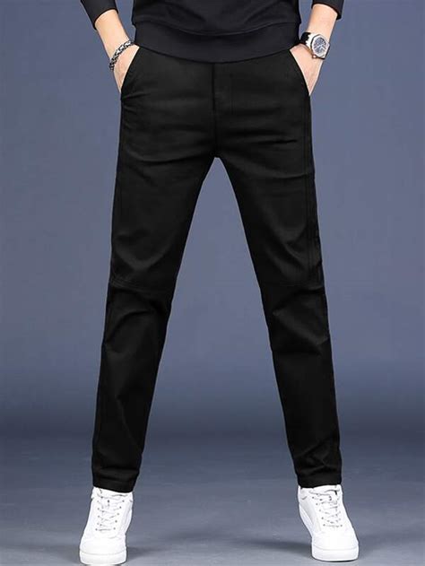 Manfinity Mode Men Solid Slant Pocket Tailored Pants Shein