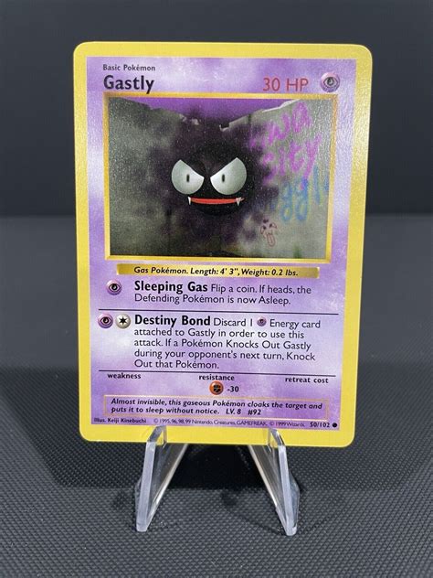 Pokémon Card SHADOWLESS Gastly Base Set 50 102 WotC Vintage 1999 NM eBay