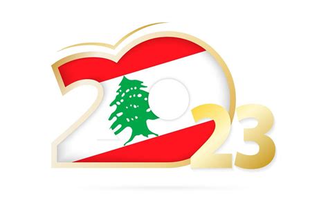 Year 2023 with Lebanon Flag pattern. 12672232 Vector Art at Vecteezy