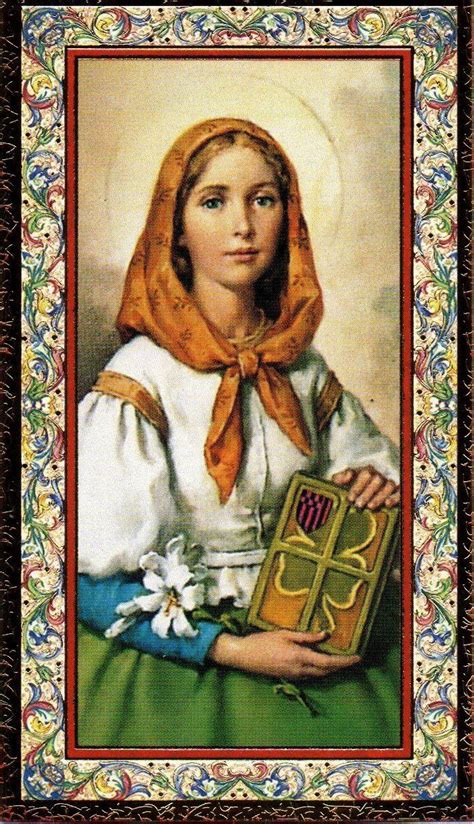 Prayer In Honor Of Saint St Dymphna Gold Trim Paperstock Holy Card