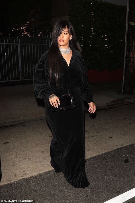 Rihanna Puts On A Glamorous Display In A Velvet Gown And Dazzling Diamonds In Santa Monica