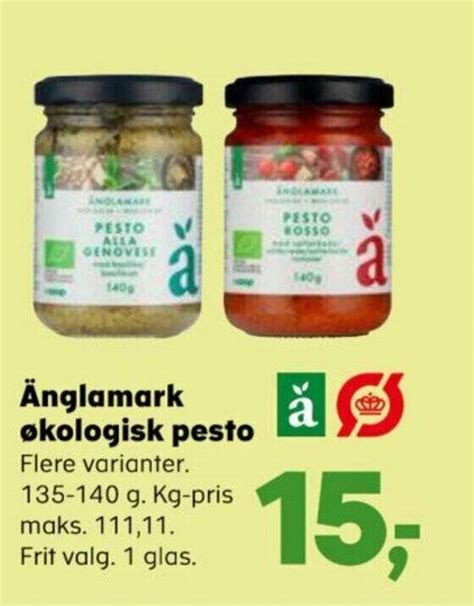 Änglamark økologisk pesto tilbud hos Kvickly