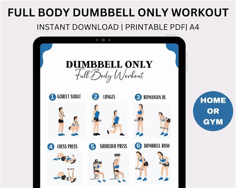 Home Workout Plan Dumbbell Workout Strength Weight Training Plan ...