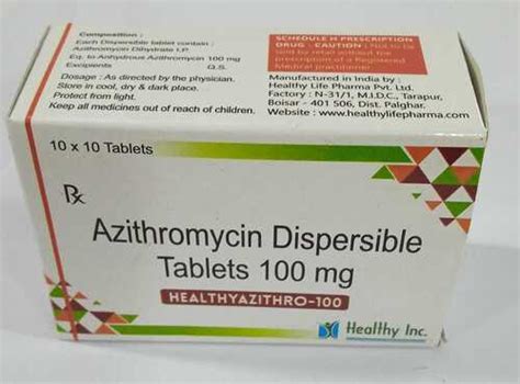 Azithromycin Dispersible Tablets 100 Mg At Best Price In Mumbai Healthy Inc