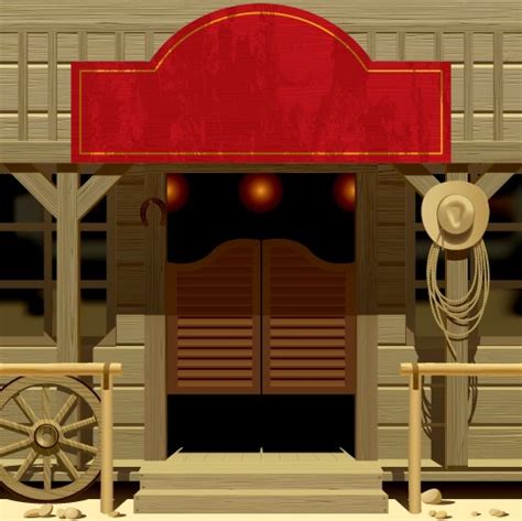 Wild West Saloon Composition Royalty Free Vector Image