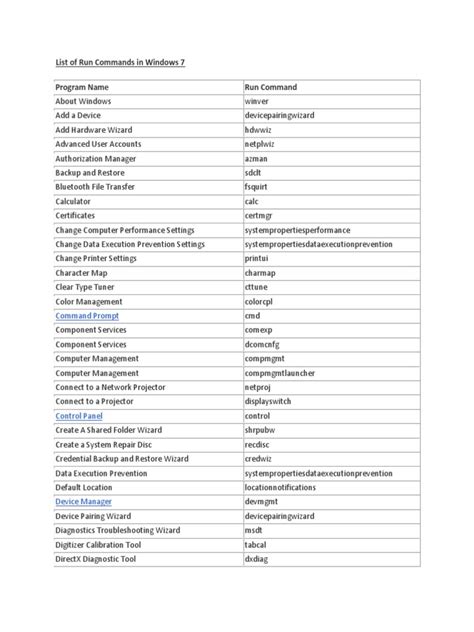 windows commands  microsoft windows windows registry