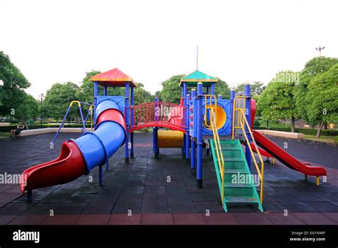 Colorful Children Playground In The Park Stock Photo Alamy