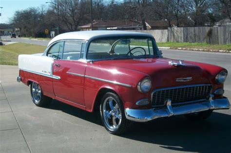 1955 Chevy Bel Air 2 Door Hardtop Nice Paintnice Interior Two Tone Red