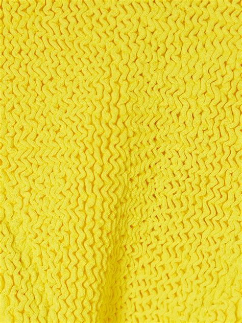 HUNZA G Jean Seersucker Bandeau Bikini NET A PORTER