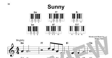 Sunny Super Easy Piano Print Sheet Music Now