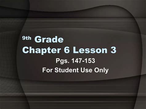 9th Grade Chapter 6 Lesson 3 Ppt