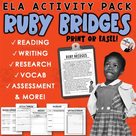 Ela Activity Pack Ruby Bridges By Teach Simple