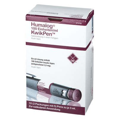 Humalog 100 Einheiten Ml KwikPen 10 St Mit Dem E Rezept Kaufen Shop