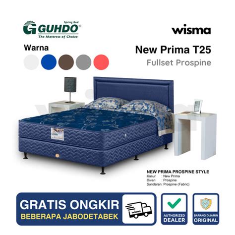 Promo Kasur Springbed Guhdo Fullset Prospine New Prima T25 Biru Putih