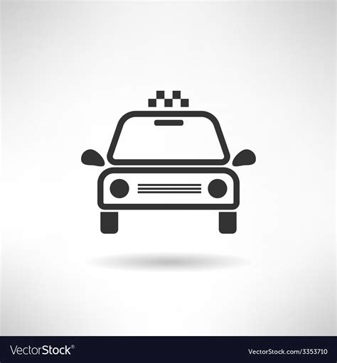 Taxi cab simple icon retro car silhouette Vector Image