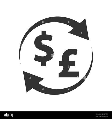 Dollar And Pound Icons With Arrows Currency Exchange Symbol Flat