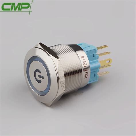 Cmp Lighted Waterproof Momentary Or Latching Mm Power Button