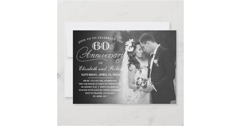 Timeless 60th Anniversary Party Photo Invitation | Zazzle