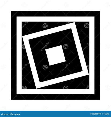 Abstract Square Icon Black And White Design Element Stock Vector