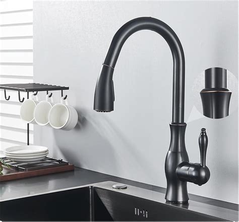 Black Pull Out Kitchen Faucet Rotation Single Handle Hot Cold Mixer For Kitchen Sink Tap