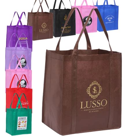 Cheap Wholesale 300PCS Free Custom Reusable Grocery Tote Shopping Bags With Printed Logo 33H*30 ...