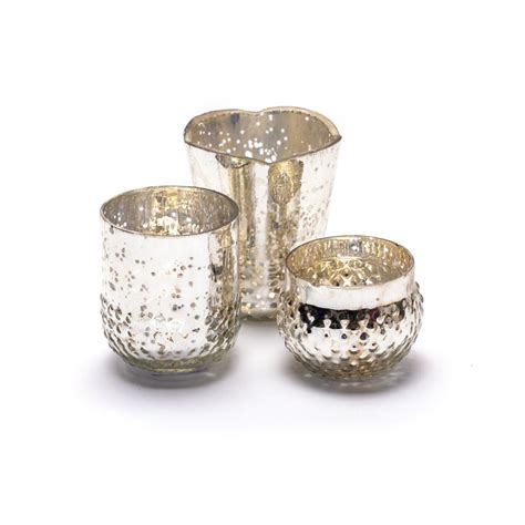 Votives Silver Mercury Votive Cups Set Of 3 Baker Party Rentals