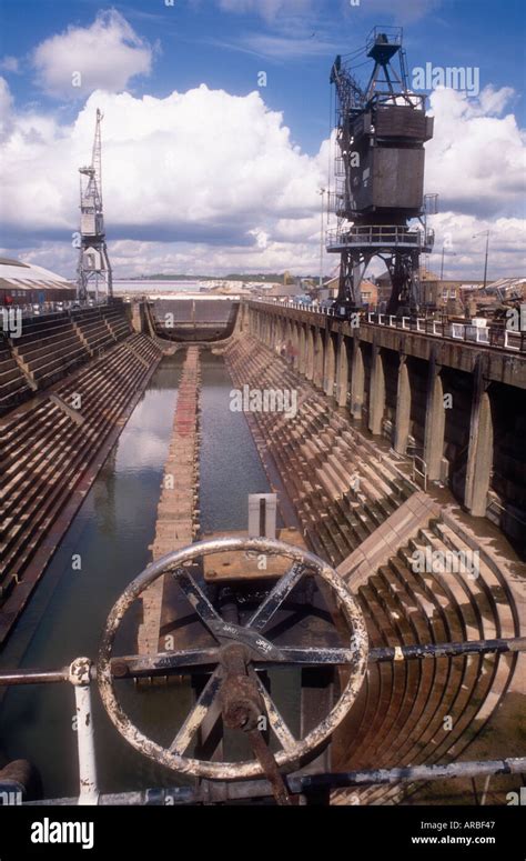 A Dry Dock At Chatham Historic Dockyard In Kent England Uk Stock Photo