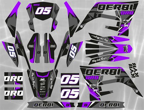 Kit déco Derbi 50 2018 2021 Craft Gris Violet Boutique Kit Déco Moto