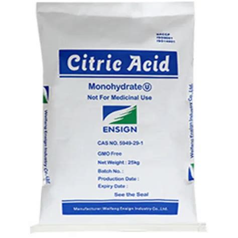 Ensign Citric Acid Monohydrate For Pp Bag Packaging Size 25kg At Rs 80 Kg In Ahmedabad