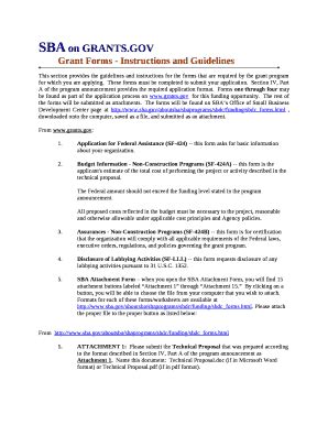 SBA on GRANTS - apply07 grants Doc Template | pdfFiller