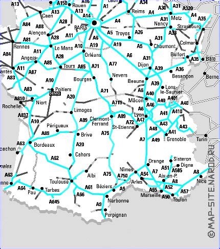 Interativo Mapa De De Estradas Franca Em Frances