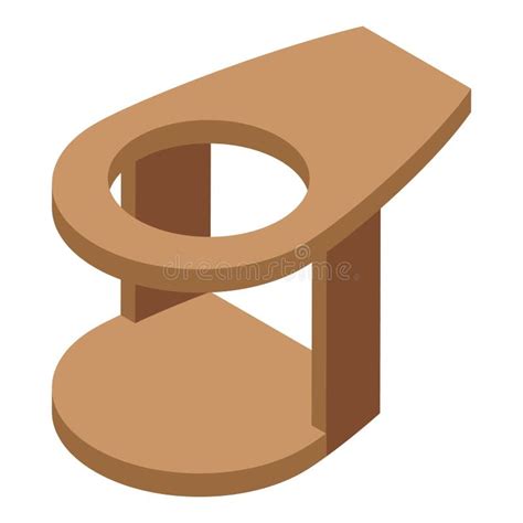 Wood Cup Holder Icon Isometric Vector Delivery Container Stock