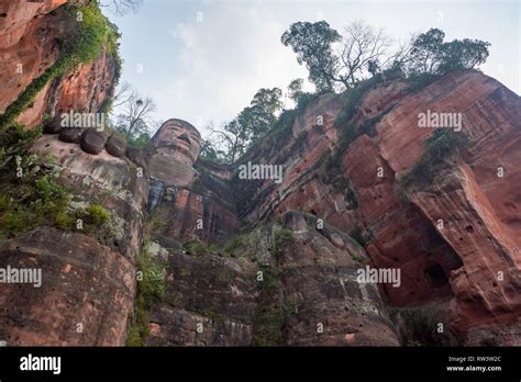 Leshan Chengdu Sichuan Province China Jan 25 2016 Leshan Giant