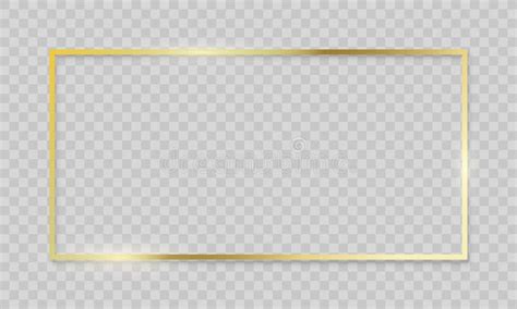 Gold Frame Vector Realistic Golden Border On Transparent Background