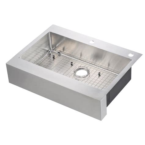 Glacier Bay Retrofit Drop In Stainless Steel 33 In 2 Hole Single Bowl