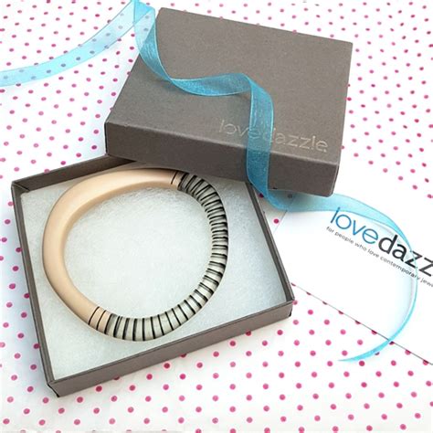 Wangle Bangle Nude Clear Cut Out Black Stripes Bangles By Kaz Robertson