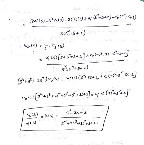 Solved Find The Transfer Function G S Vo S Vi S For Each