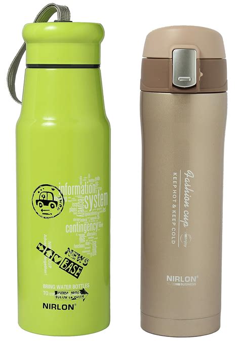 Nirlon Hot And Cold Vacuum Inuslated Thermosteel Water Bottle Set Ml Ml Amazon In Home