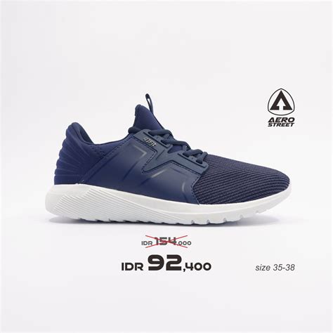 Jual Aerostreet Dfit Navy Sepatu Sneakers Casual Sport Sekolah