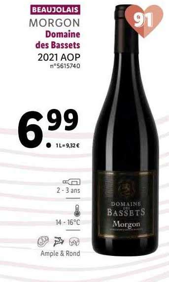 Promo Beaujolais Morgon Domaine Des Bassets Aop Chez Lidl