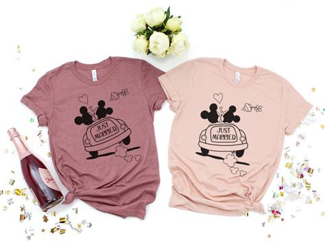 Just Married Disney Shirt Disney Couple Shirt Disneyland Etsy