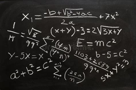 Mathematical Equations Written On A Blackboard Stock Image Image Of