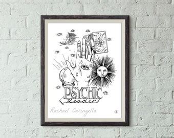 Printable Psychic Reader Sign Vintage Fortune Teller Poster Etsy