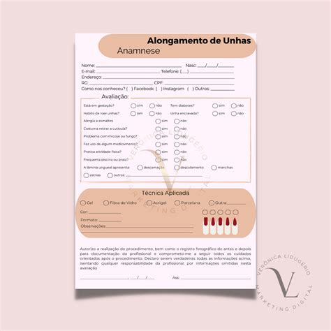 Ficha De Anamnese Para Alongamento De Unhas No M Ier Rj Ver Nica