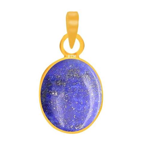 PTM 22k Gold Plated Panchdhatu 8 25 Ratti Lapis Lazuli Pendant Men And