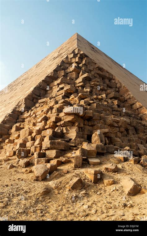 Close Up Of Bricks Bent Pyramid Built Under Old Kingdom Pharaoh